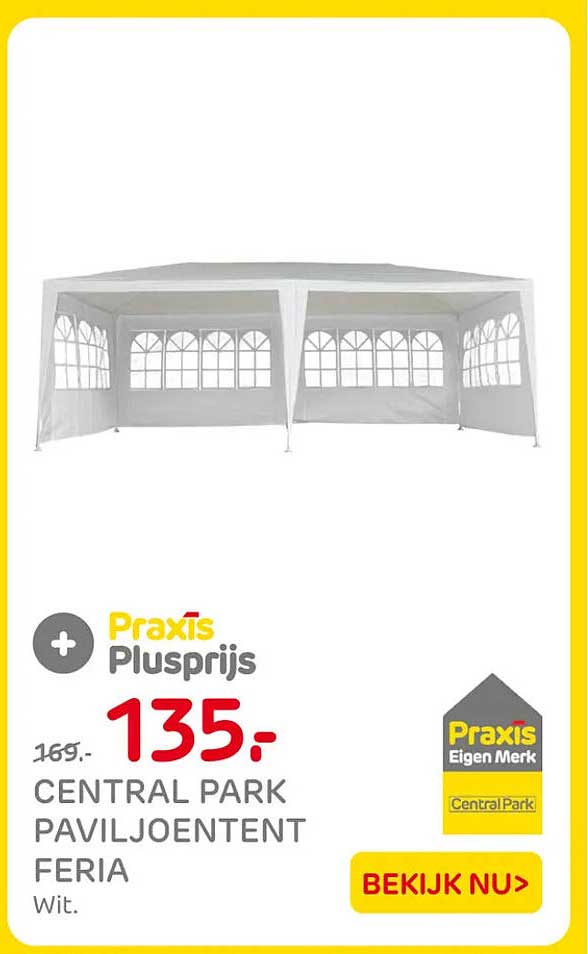 CENTRAL PARK PAVILJOENTENT FERIA Wit. Praxis Plusprijs