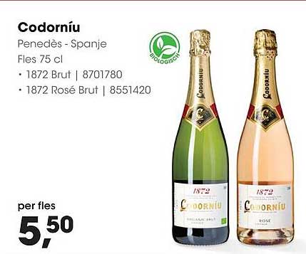 Codorniu Penedès - Spanje Fles 75 cl 1872 Brut | 8701780 1872 Rosé Brut | 8551420