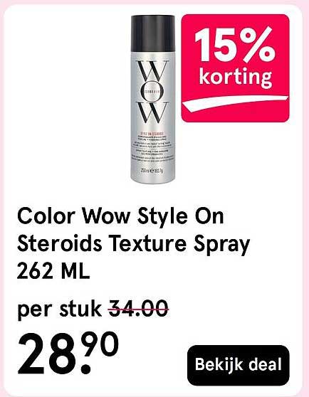 Color Wow Style On Steroids Texture Spray 262 ML 15% korting