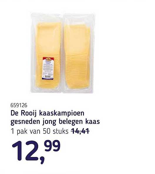 De Rooij kaaskampioen gesneden jong belegen kaas