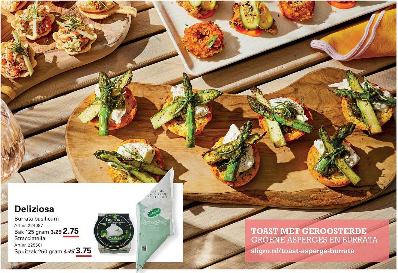 Deliziosa Burrata basilicum Bak 125 gram Stracciatella Spuitzak 250 gram