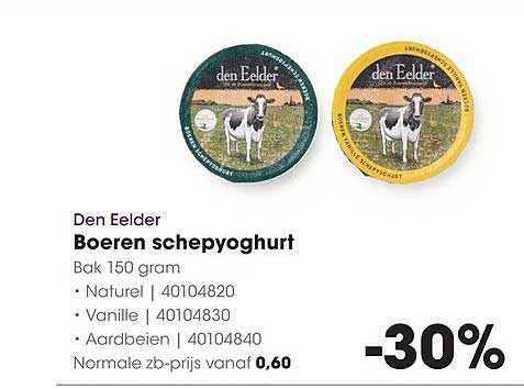 Den Eelder Boeren schepyoghurt -30%