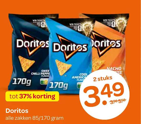 Doritos alle zakken 85/170 gram 2 stuks