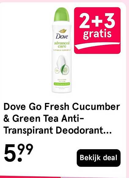 Dove Go Fresh Cucumber & Green Tea Anti-Transpirant Deodorant... 2+3 gratis