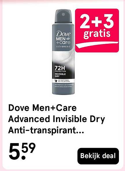 Dove Men+Care Advanced Invisible Dry Anti-transpirant... 2+3 gratis