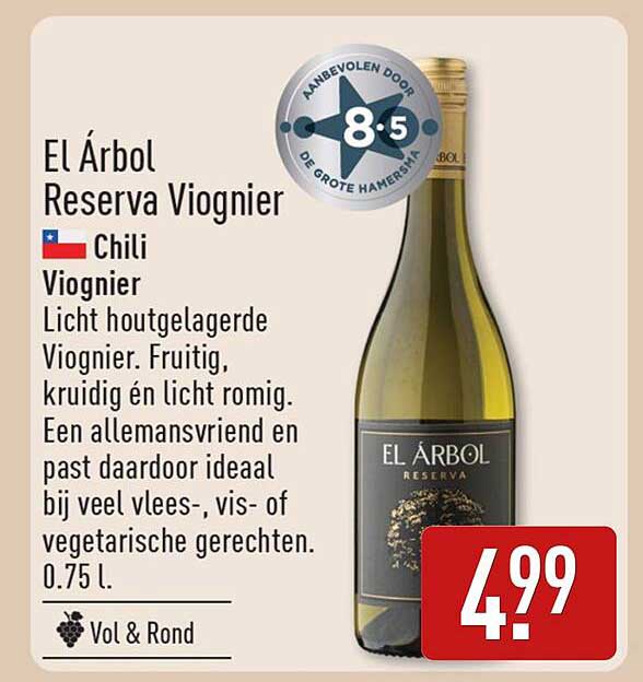 El Árbol Reserva Viognier Chili Viognier