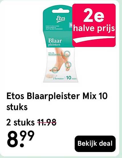 Etos Blaarpleister Mix 10 stuks 2e halve prijs