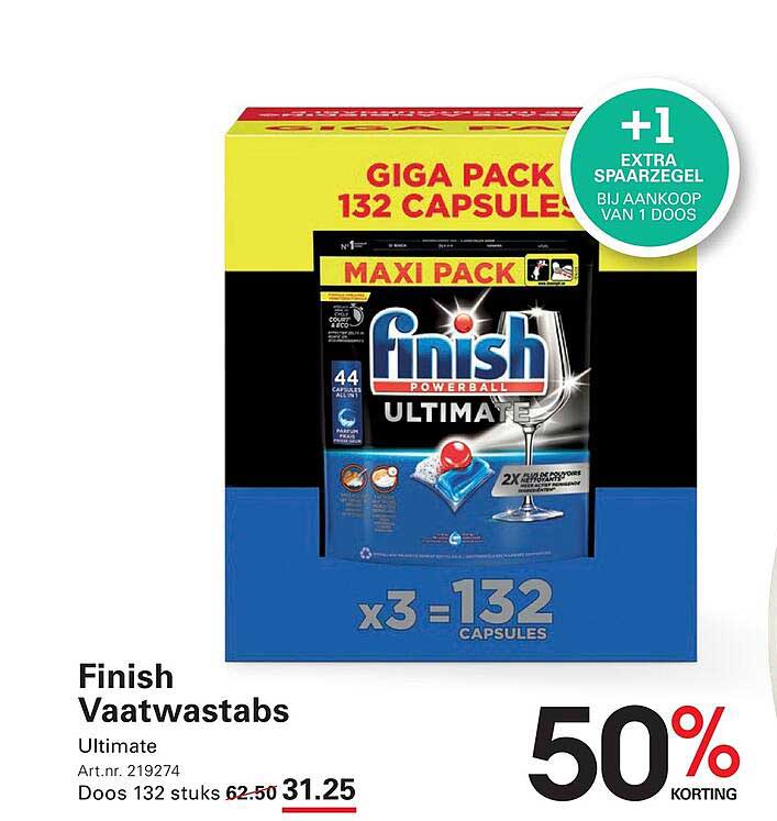 Finish Vaatwastabs Ultimate 50% KORTING