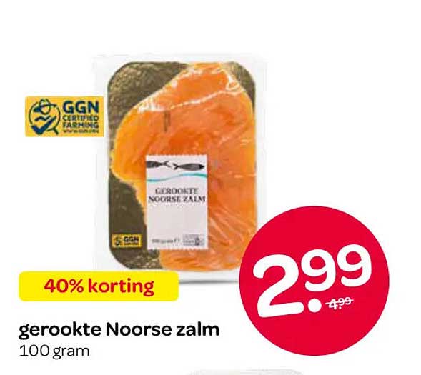 gerookte Noorse zalm 40% korting