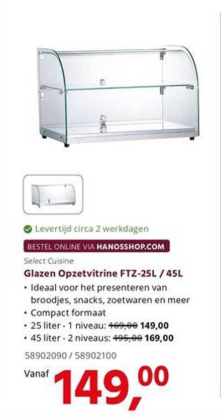 Glazen Opzetvitrine FTZ-25L / 45L