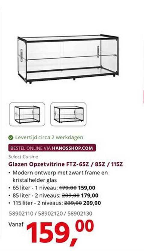 Glazen Opzetvitrine FTZ-65Z / 85Z / 115Z
