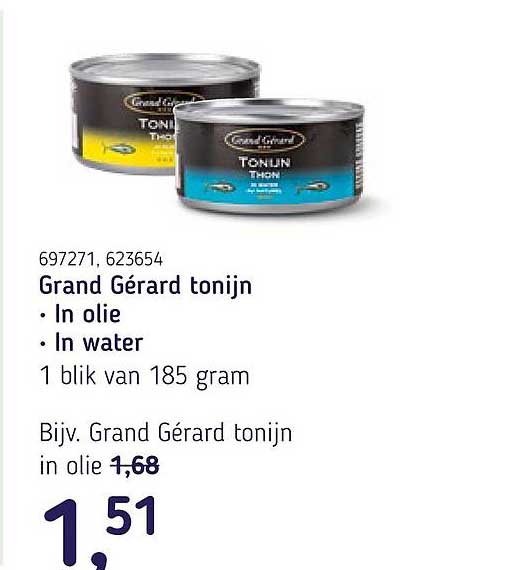 Grand Gérard tonijn • In olie • In water