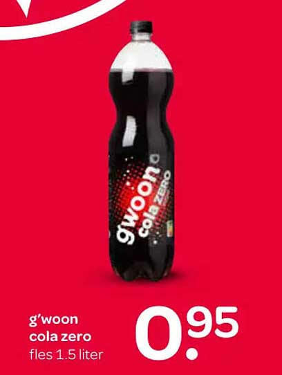 g'woon cola zero fles 1.5 liter