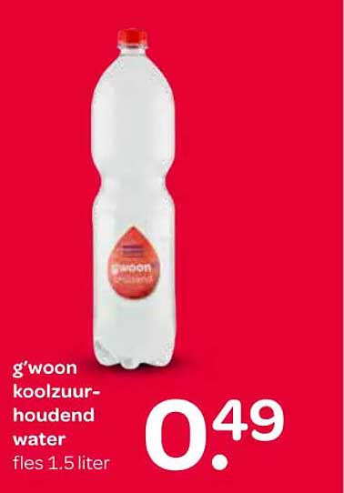 g'woon koolzuurhoudend water fles 1.5 liter