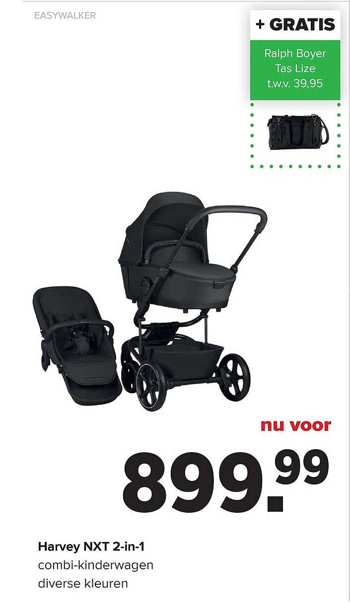 Harvey NXT 2-in-1 combi-kinderwagen diverse kleuren + GRATIS Ralph Boyer Tas Lize t.w.v. 39,95
