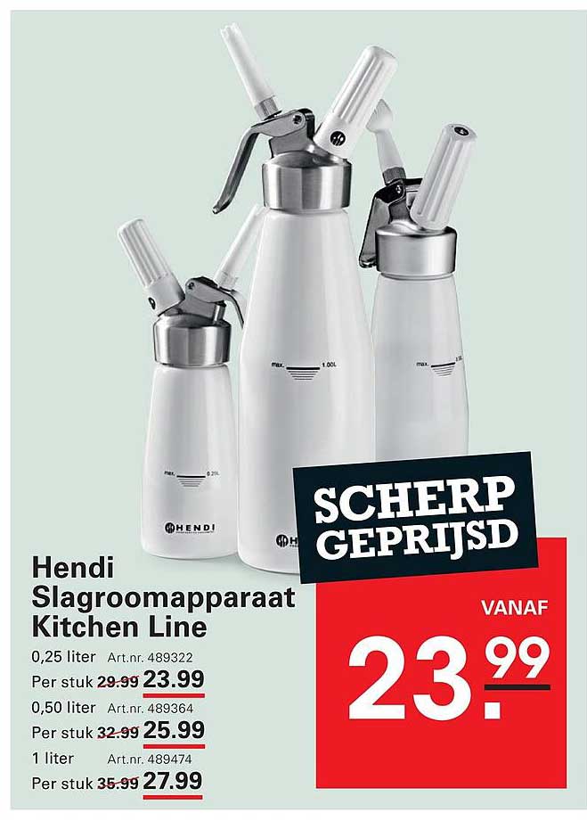 Hendi Slagroomapparaat Kitchen Line
