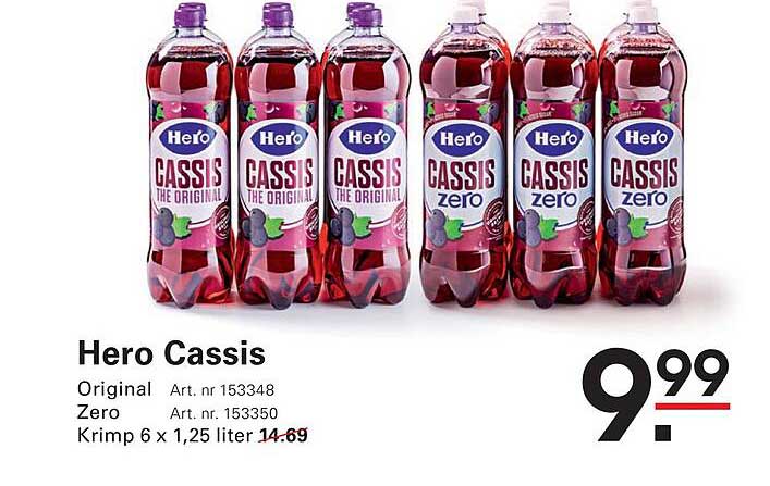 Hero Cassis Original Zero Krimp 6 x 1,25 liter
