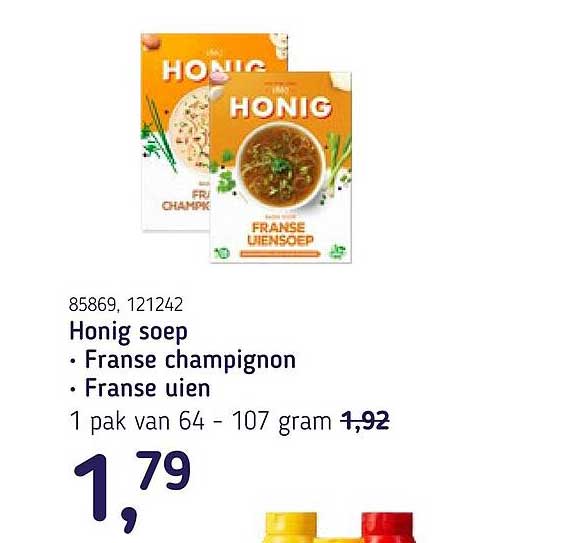 Honig soep - Franse champignon - Franse uien