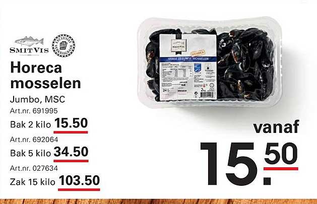 Horeca mosselen Jumbo, MSC