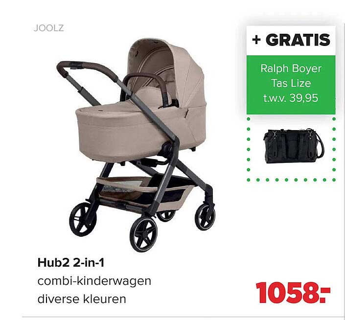 Hub2 2-in-1 combi-kinderwagen diverse kleuren + GRATIS Ralph Boyer Tas Lize t.w.v. 39,95