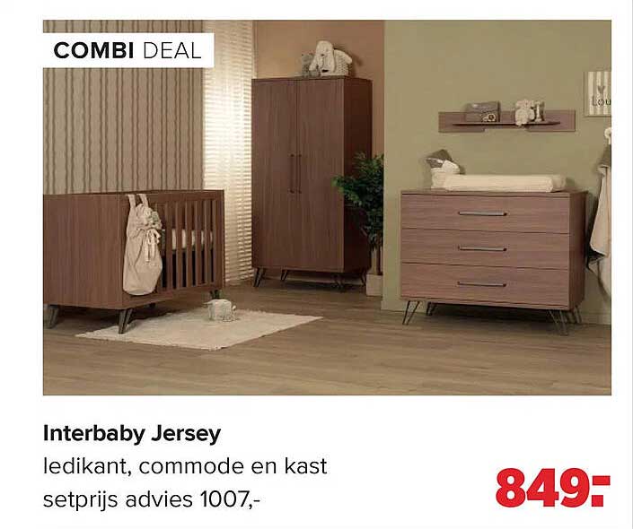 Interbaby Jersey ledikant, commode en kast setprijs advies 1007,-