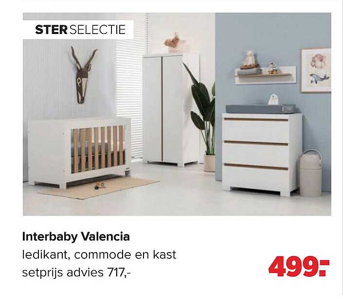 Interbaby Valencia ledikant, commode en kast setprijs advies 717,-