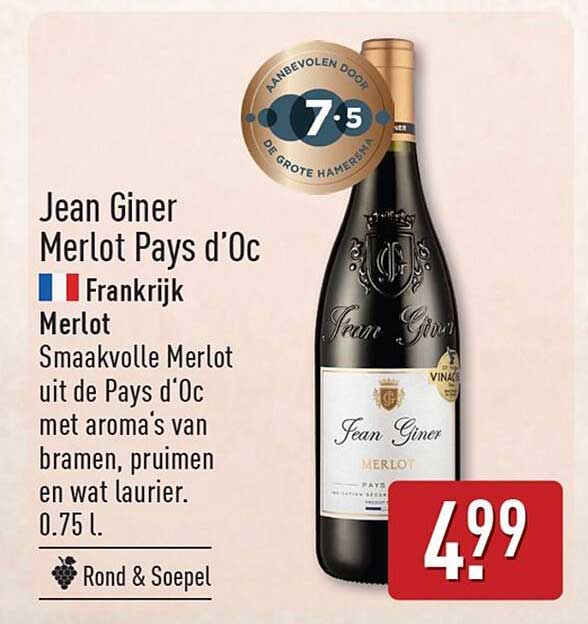Jean Giner Merlot Pays d'Oc Frankrijk Merlot
