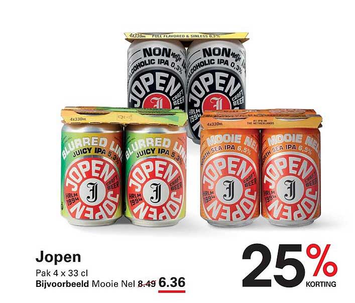 Jopen Pak 4 x 33 cl Bijvoorbeeld Mooie Nel 25% KORTING