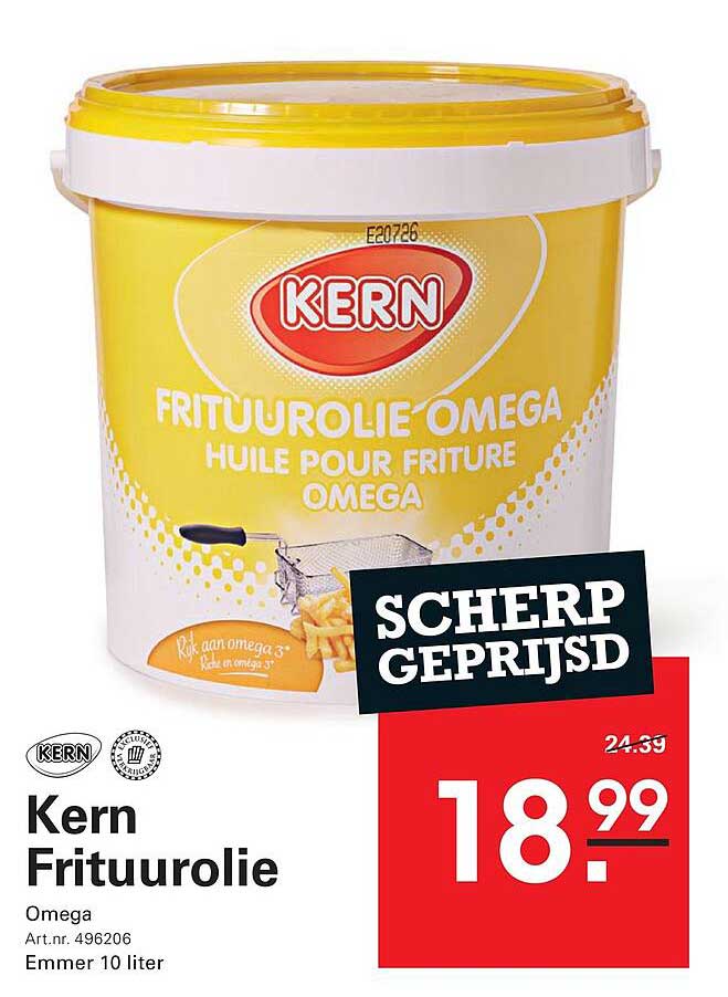 Kern Frituurolie Omega Emmer 10 liter SCHERP GEPRIJSD
