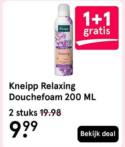 Kneipp Relaxing Douchefoam 200 ML 1+1 gratis