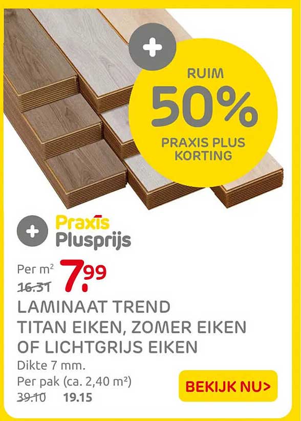 Laminaat Trend Titan eiken, zomer eiken of lichtgrijs eiken