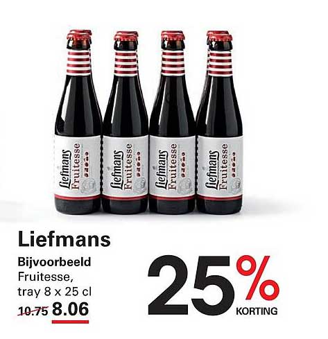 Liefmans Bijvoorbeeld Fruitesse, tray 8 x 25 cl 25% KORTING