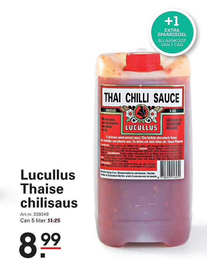 Lucullus Thaise chilisaus +1 extra spaarzegel bij aankoop van 1 can