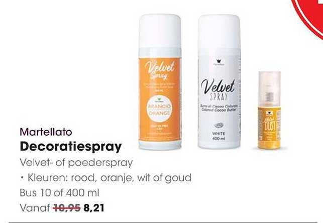 Martellato Decoratiespray Velvet- of poederspray