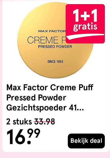 Max Factor Creme Puff Pressed Powder Gezichtspoeder 41... 1+1 gratis