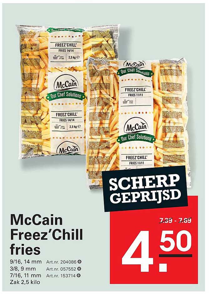 McCain Freez’Chill fries