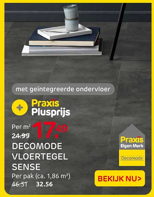 met geïntegreerde ondervloer Praxis Plusprijs DECOMODE VLOERTEGEL SENSE