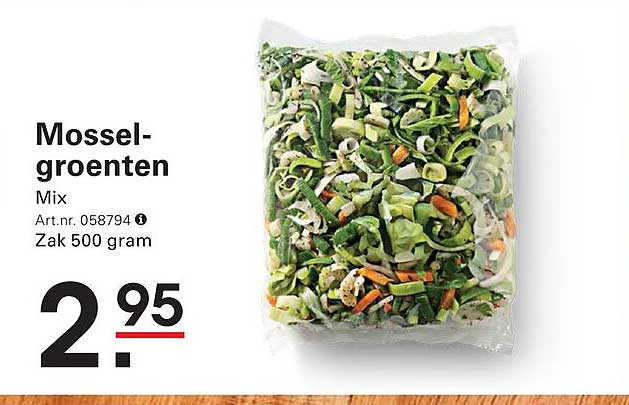 Mossel-groenten Mix Zak 500 gram