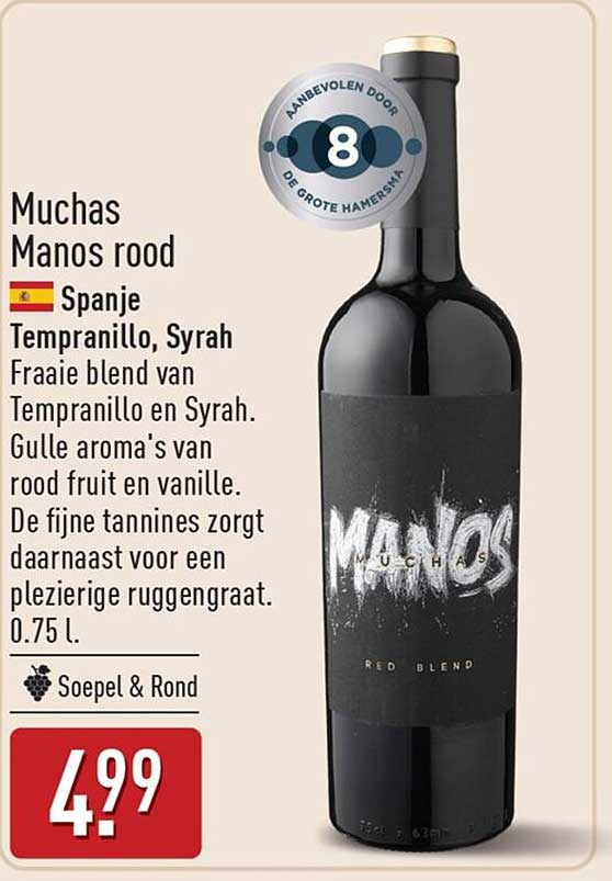 Muchas Manos rood Spanje Tempranillo, Syrah