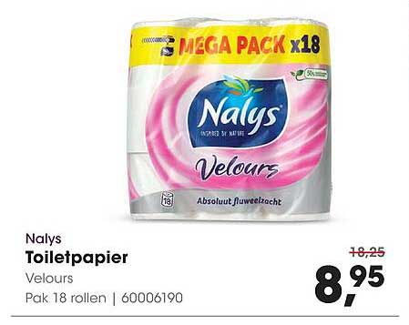 Nalys Toiletpapier Velours Pak 18 rollen