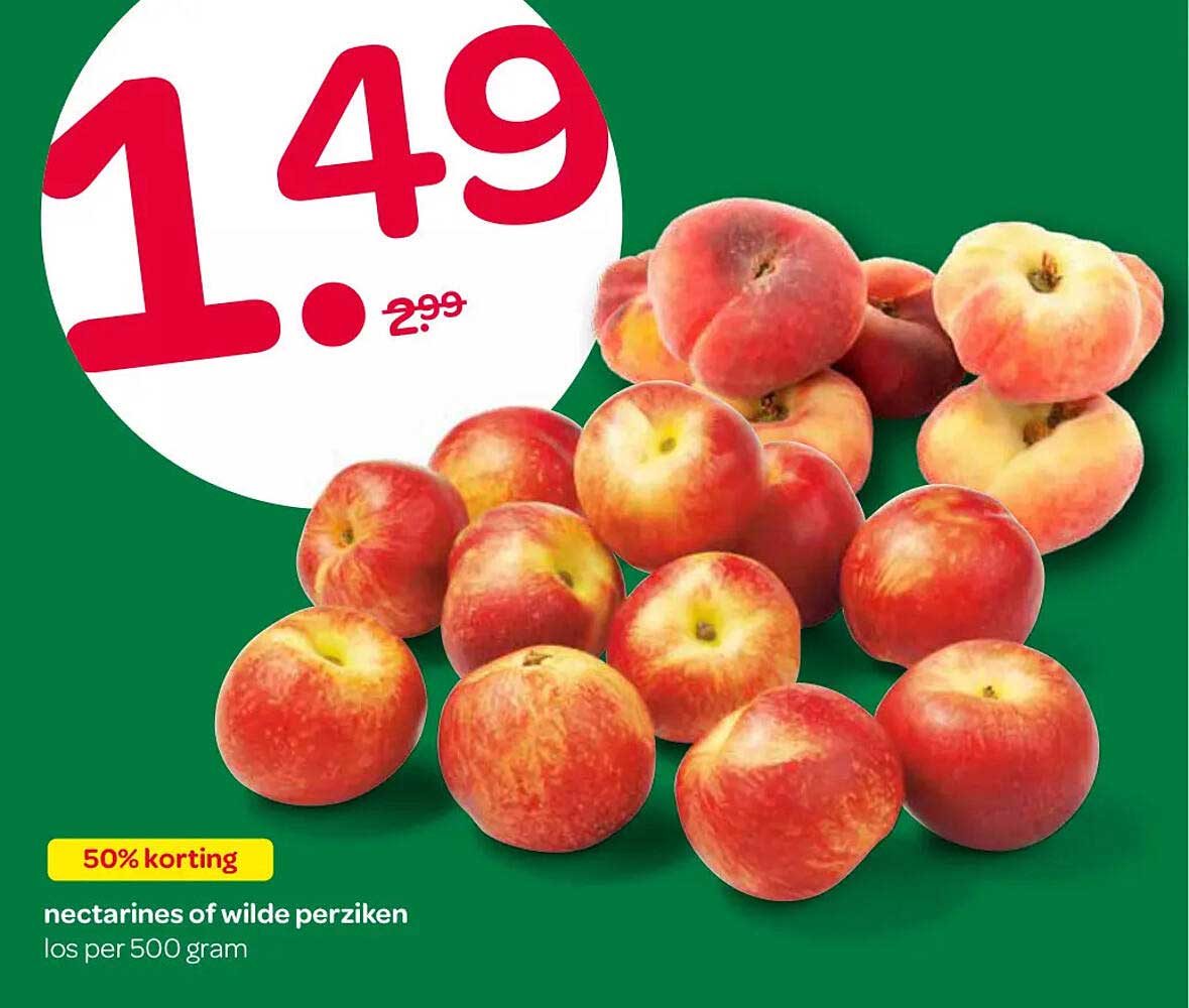 nectarines of wilde perziken 50% korting