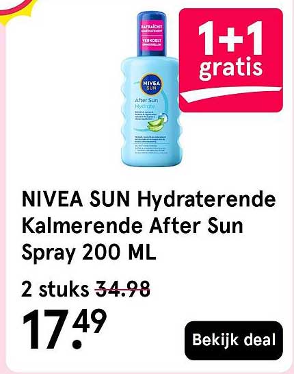 NIVEA SUN Hydraterende Kalmerende After Sun Spray 200 ML 1+1 gratis