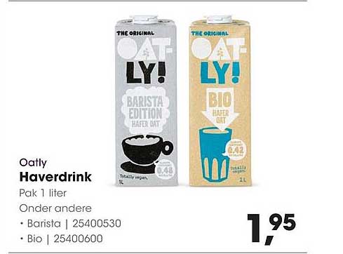 Oatly Haverdrink Pak 1 liter Onder andere • Barista | 25400530 • Bio | 25400600