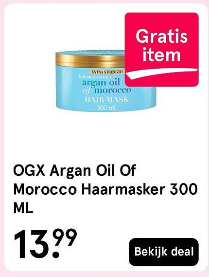 OGX Argan Oil Of Morocco Haarmasker 300 ML Gratis item