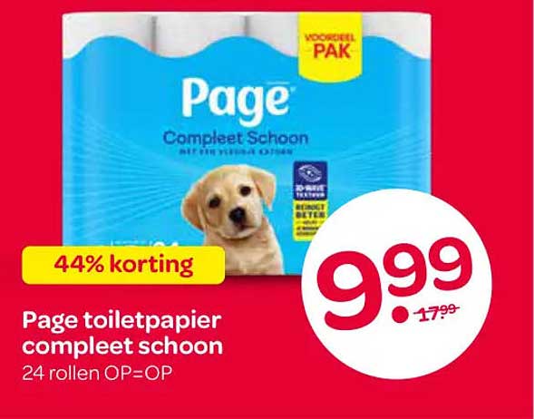 Page toiletpapier compleet schoon 24 rollen OP=OP 44% korting