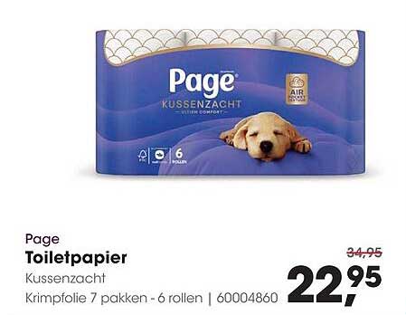 Page Toiletpapier Kussenzacht Krimpfolie 7 pakken - 6 rollen