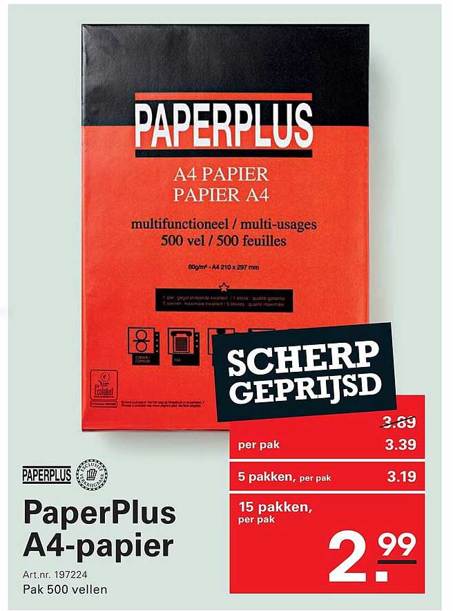 PaperPlus A4-papier SCHERP GEPRIJSD