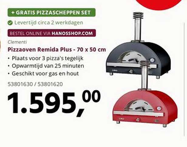 Pizzoven Remida Plus - 70 x 50 cm + GRATIS PIZZASCHEPPEN SET