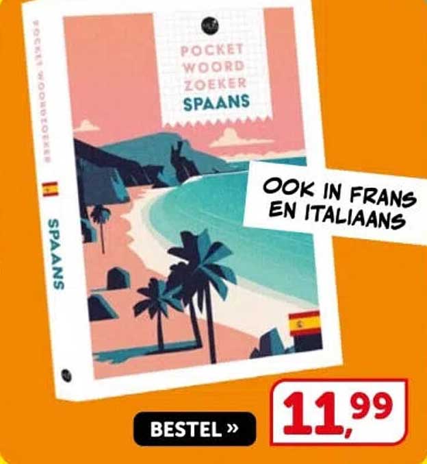 Pocket Word Zoeker Spaans Ook in Frans en Italiaans