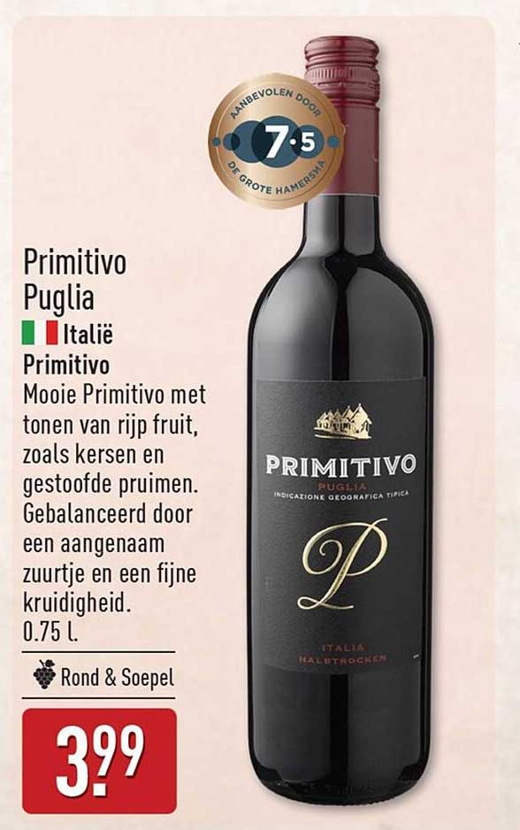 Primitivo Puglia Italië Primitivo Rood & Soepel